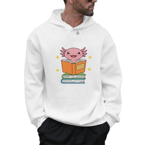 Readsalot Axolotl Reading Kids Book Lover Librarian Premium Tri-Blend Men Hoodie - Bookorys
