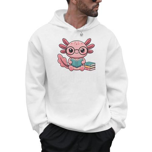 Readsalotl Axolotl Reading Cute Book Lover Bookworm Premium Tri-Blend Men Hoodie - Bookorys DE