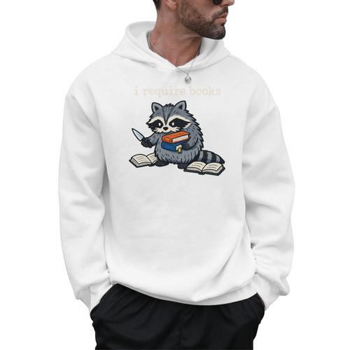 I Require Books Raccoon Men Hoodie - Bookorys