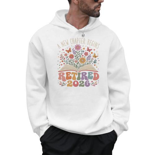 Retired 2026 A New Chapter Begins Floral Book Men Hoodie - Bookorys