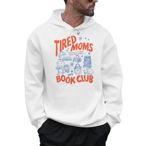 Retro Tired Moms Book Club Women Bookish Men Hoodie - Bookorys DE