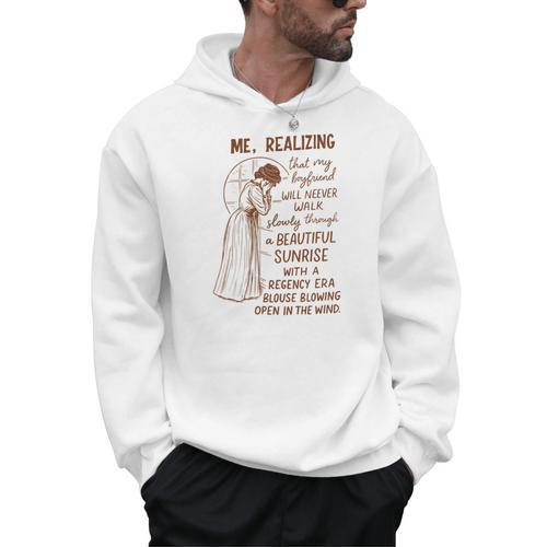 Romance Book Reader Bookish Me Realizing That My Boyfriend Men Hoodie - Bookorys CA