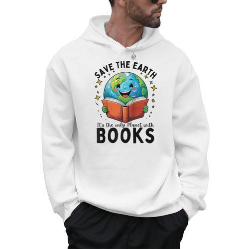 Save Earth It's Only Planet With Books Reader Earth Day Raglan Baseball Tee Men Hoodie - Bookorys DE