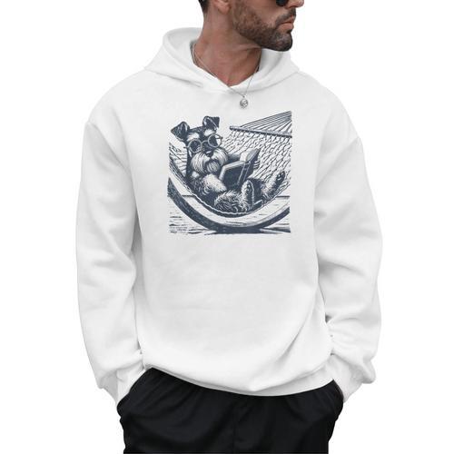 Schnauzer Hammock Reading Book Schnauzer Glasses Men Hoodie - Bookorys