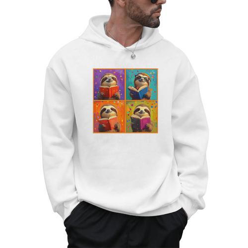 Sloth Love Reading And Sloths Child Book Lover Premium Tri-Blend Men Hoodie - Bookorys