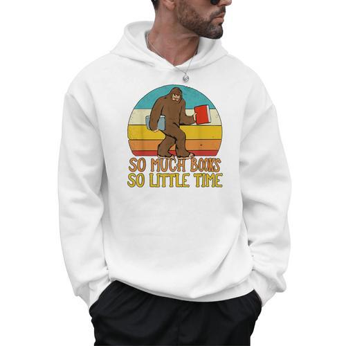 So Much Books So Little Time Reading Books Lover Bigfoot Men Hoodie - Bookorys