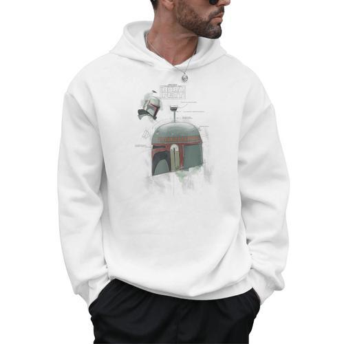 Star Wars The Book Of Boba Fett Helmet Schematic V-1 Men Hoodie - Bookorys