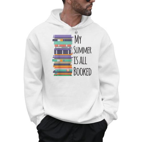 My Summer Is All Booked Book Reading Bookworm Men Women Girls Kids Men Hoodie - Bookorys UK