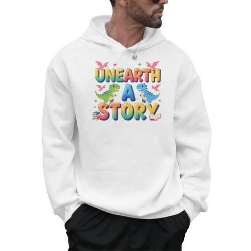Summer Reading Unearth A Story Dinosaur Books 2026 Men Hoodie - Bookorys DE