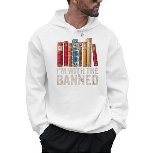 Support Banned Books Freedom I'm With The Banned Men Hoodie - Bookorys CA
