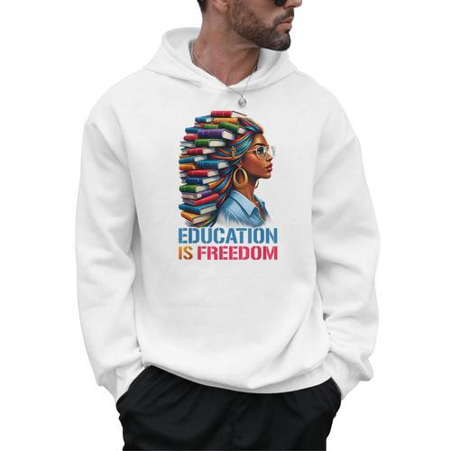 History Education Is Freedom Books Black History Men Hoodie - Bookorys
