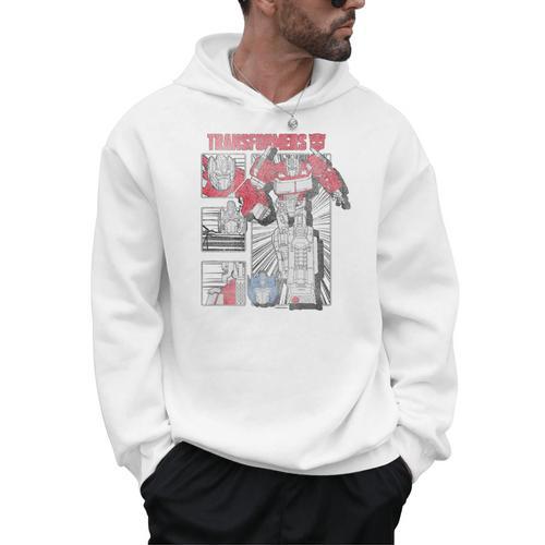 Transformers Optimus Prime Vintage Comic Book Style Panels Men Hoodie - Bookorys