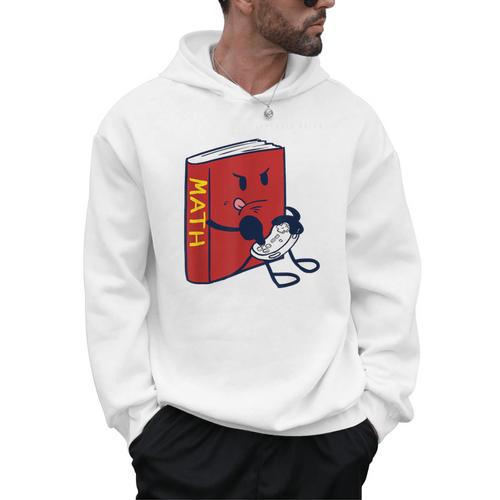 Trendy Graphic Math Book Gamer Homework Break Men Hoodie - Bookorys UK