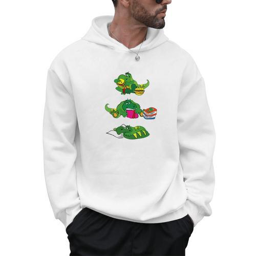 Triathlete Eating Sleeping Reading Dragon Book Men Hoodie - Bookorys AU