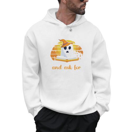 Trick Or Treating Ask For Books Halloween Book Lover Reading Men Hoodie - Bookorys UK