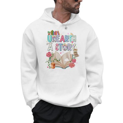 Unearth A Story Library Book Reading Program 2026 Summer Men Hoodie - Bookorys