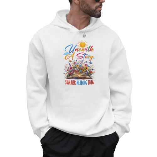 Unearth A Story Reading Book Flowers Summer Reading 2026 Men Hoodie - Bookorys AU