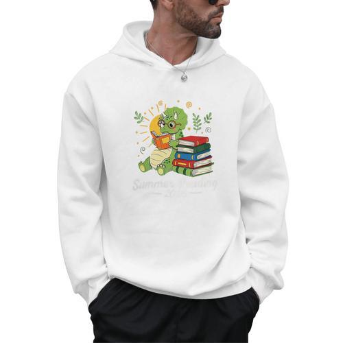 Unearth a Story Triceratops Dinosaur Reading Books Cute Dino Premium Tri-Blend Men Hoodie - Bookorys DE