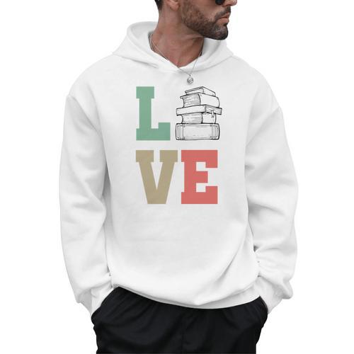 Valentines Day Book Lover Reading Men Hoodie - Bookorys DE