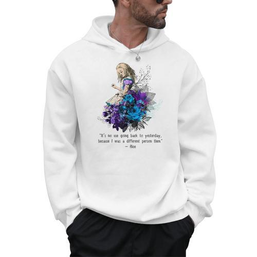 Vintage Book Quote It’s No Use Going Back To Yesterday Men Hoodie - Bookorys CA