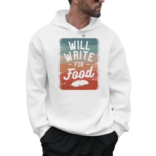 Will Write For Food Author Book Writer Men Hoodie - Bookorys DE