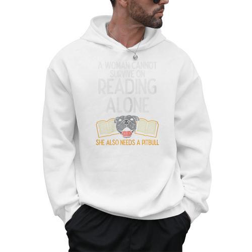Woman Book Librarian Reading Pitbull Dog Owner Women Men Hoodie - Bookorys CA