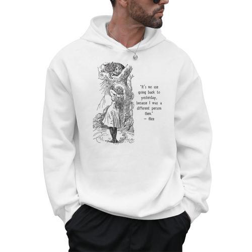 Women's Alice Adventures Wonderland Vintage Book Quote Lewis Carrol Men Hoodie - Bookorys AU