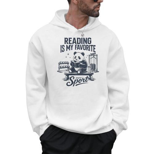 Women's Book Lover Bookish Panda Reading Is My Favorite Sport Men Hoodie - Bookorys DE