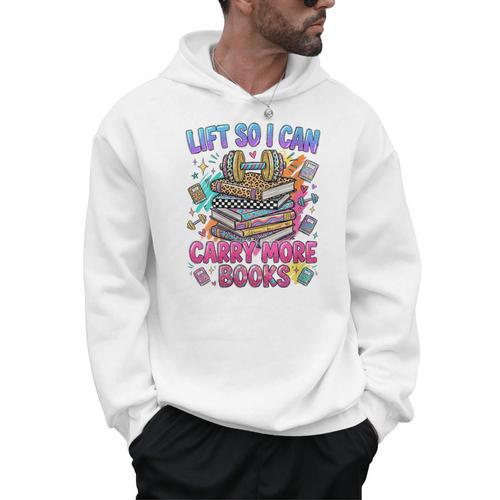 Women's Book Lover Fitness Mom Lifting Reading Humor Graphic Men Hoodie - Bookorys