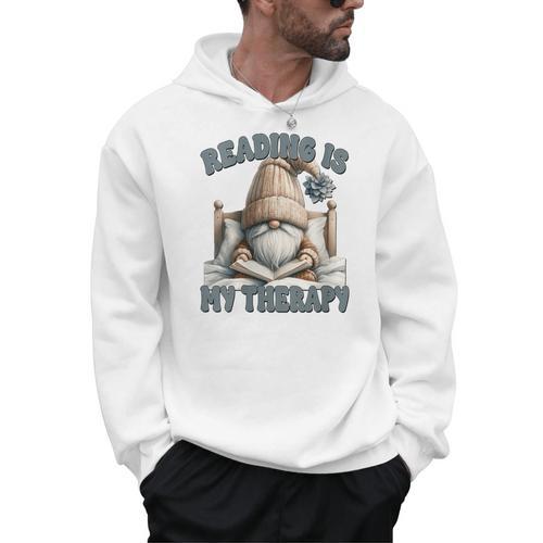 Women's Book Reader Accessories For Teacher Reading Is My Therapy Men Hoodie - Bookorys
