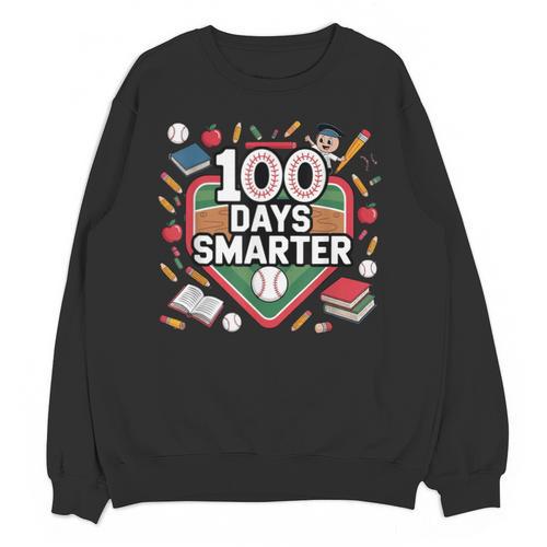 100 Day Baseball School Sports Kids Unisex Sweatshirt - Sportilla