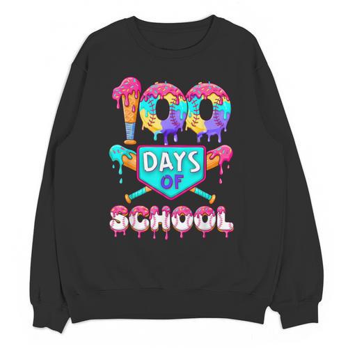 100 Days Of School Baseball Boys Kids Unisex Sweatshirt - Sportilla