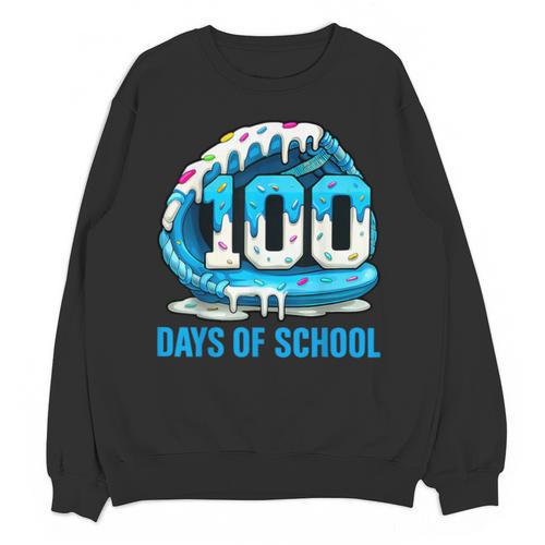 100 Days Of School Baseball Drip Ice Cream Kid Boy 100th Day Unisex Sweatshirt - Sportilla