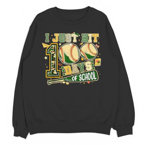 100 Days Of School Baseball I Just Hit 100 Days Boy COUNSELO Unisex Sweatshirt - Sportilla