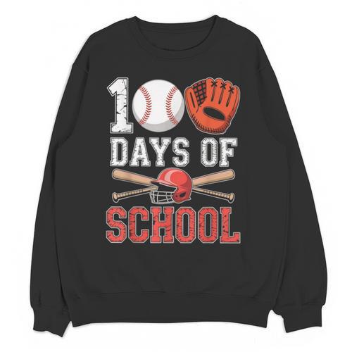 100 Days Of School Baseball Player Teacher Student Unisex Sweatshirt - Sportilla