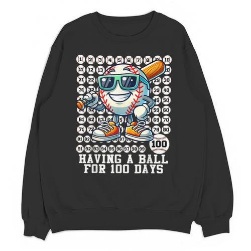 100 Days Of School Boys Baseball 100th Day Of School Kids Unisex Sweatshirt - Sportilla