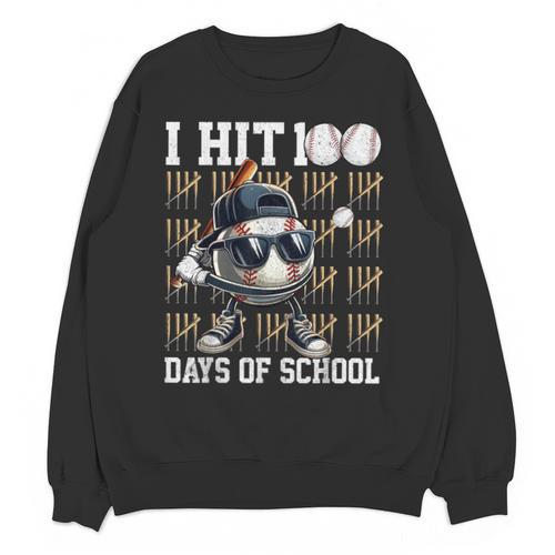 100 Days Of School Boys Kids 100th Day Balls Baseball Kids Unisex Sweatshirt - Sportilla