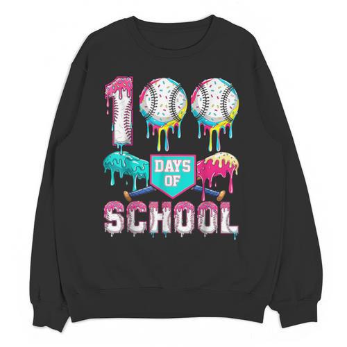 100 Days Of School Boys Kids 100th Day Of School Baseball Unisex Sweatshirt - Sportilla