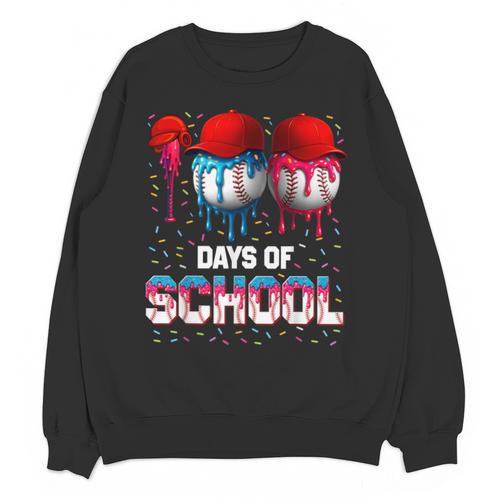 100 Days Of School Dripping Baseball 100th Day Teacher Boy Unisex Sweatshirt - Sportilla