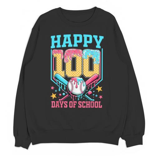 100 Days Of School Kids Baseball Drip 100th Day Of School Unisex Sweatshirt - Sportilla