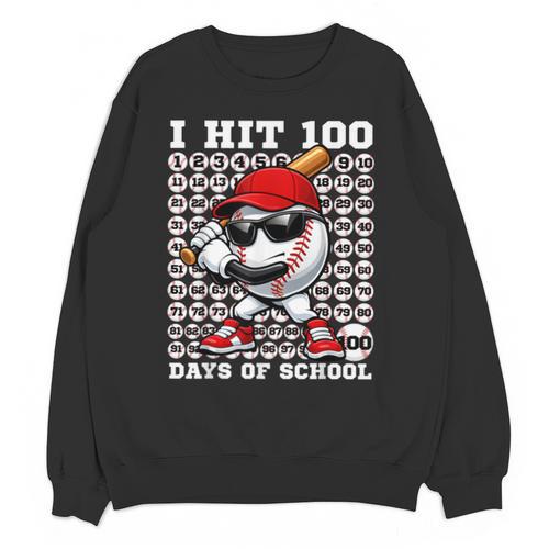 100 Days Of School Retro Baseball Sport For Boys Teachers Unisex Sweatshirt - Sportilla