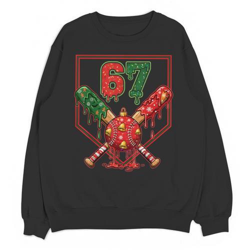 67 Baseball Drip Christmas Meme Six Seven Gen Alpha Slang Unisex Sweatshirt - Sportilla