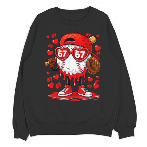 67 Baseball Drip Valentine's Day Unisex Sweatshirt - Sportilla