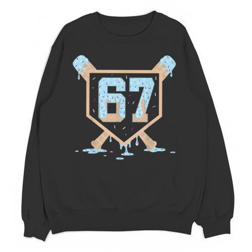 67 Ice Cream Drip Baseball Meme Six Seven Gen Alpha Unisex Sweatshirt - Sportilla