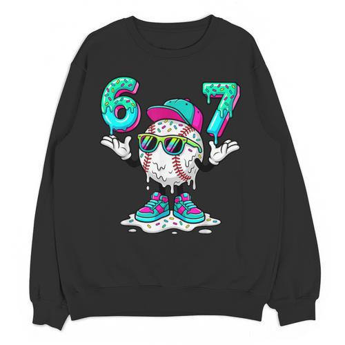 67 Meme Six Seven 6 7 Meme Baseball Drip Unisex Sweatshirt - Sportilla