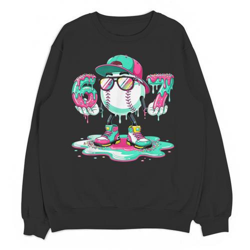 67 Meme Six Seven 6 7 Meme Baseball Ice Cream Drip Unisex Sweatshirt - Sportilla