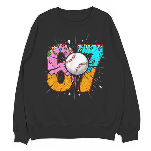 67 Six Seven 6 7 Boys 67 Baseball Ice Cream Drip 6 7 Unisex Sweatshirt - Sportilla