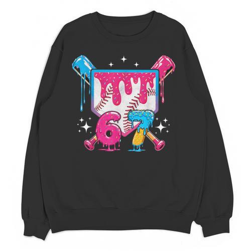 67 Six Seven Ice Cream Drip Baseball Boys Youth Unisex Sweatshirt - Sportilla