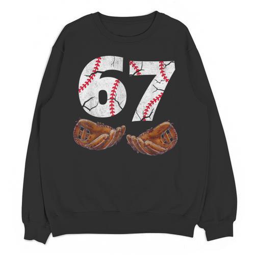 67 Trend Baseball Six Seven Number For Boys Men Unisex Sweatshirt - Sportilla