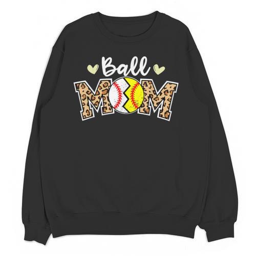 Ball Mom Leopard Baseball Softball Player Mom Unisex Sweatshirt - Sportilla